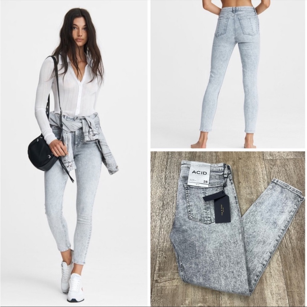 NWT Rag & Bone Cate Mid-rise Skinny Jeans In Acid